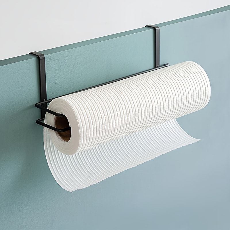 Wall-Mounted Non-Perforated Tissue Holder Space-Saving Design for Kitchen and Bathroom Modern, Simple Style