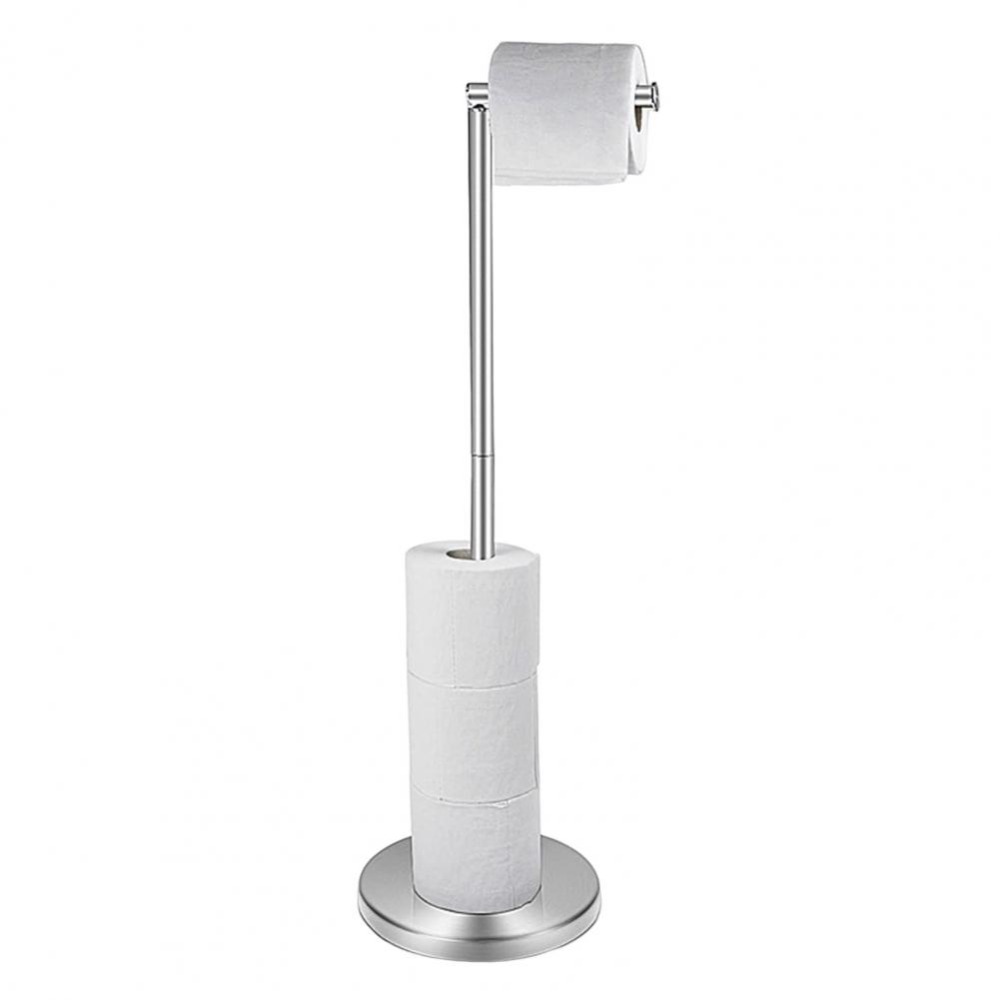 Universal Stainless Steel Toilet Paper Holder Free Standing, Modern Design, Space-Saving Tissue Rack