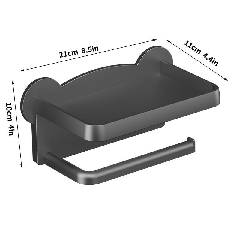 Bear Head Toilet Paper Holder WallMounted No Drilling Easy Installation Cute Tissue Dispenser 6