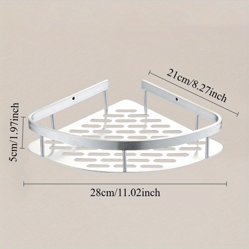 Stainless Steel Tension Mounted Shower Caddy Wall Corner Shelf for Bathroom Storage & Toiletries Organizer