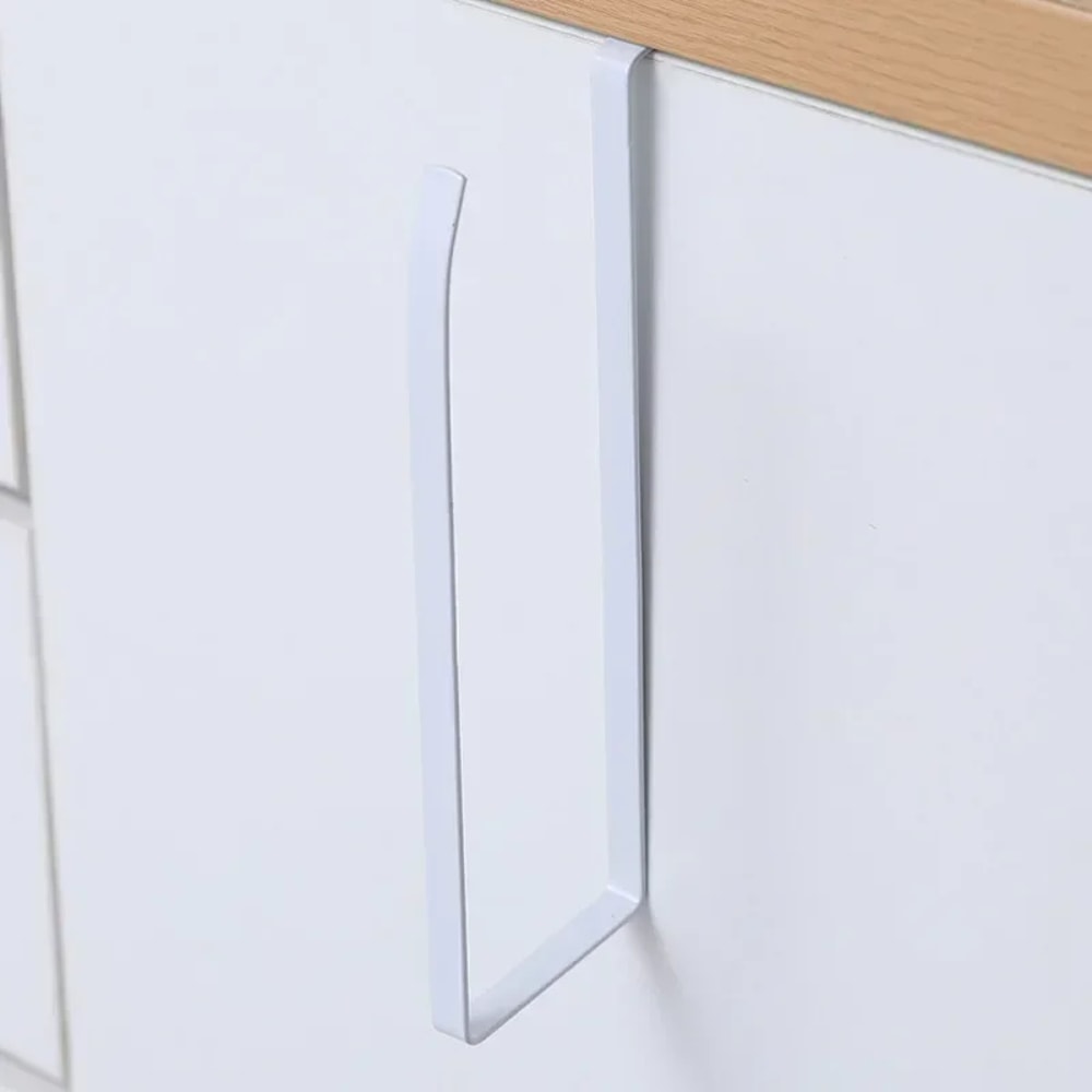 Hanging Kitchen Towel and Organizer Rack for Paper Rolls, Plastic Wrap, and Rags