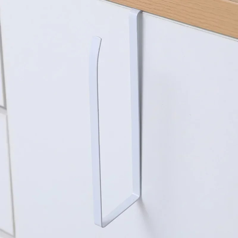 Hanging Kitchen Towel and Organizer Rack for Paper Rolls, Plastic Wrap, and Rags