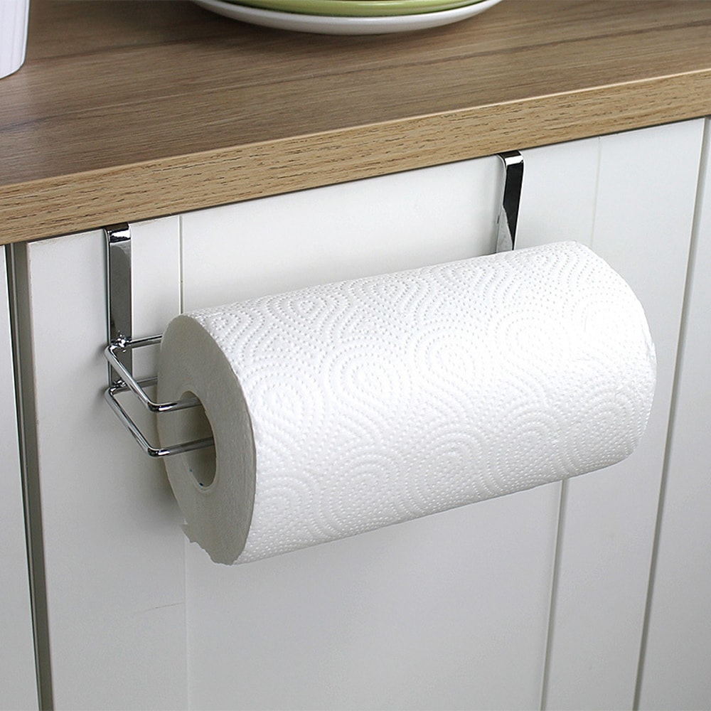 Stainless Steel Paper Towel Holder With Under Drawer Cabinet Hook For Kitchen Bathroom 1