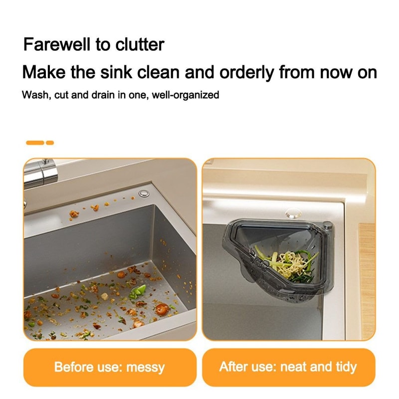 Anti-leak Sink Drain Basket Filter Strainer Quick Drainage & Magnetic Badge Holder for Kitchen Sinks