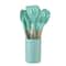 Silicone Kitchen Utensils Set With Wooden Handles NonStick Spatula Shovel Egg Beaters 7