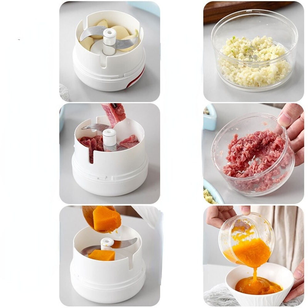 Mini Manual Food Chopper, Garlic, Vegetable & Nut Grinder, Multi-function Mincer & Crusher