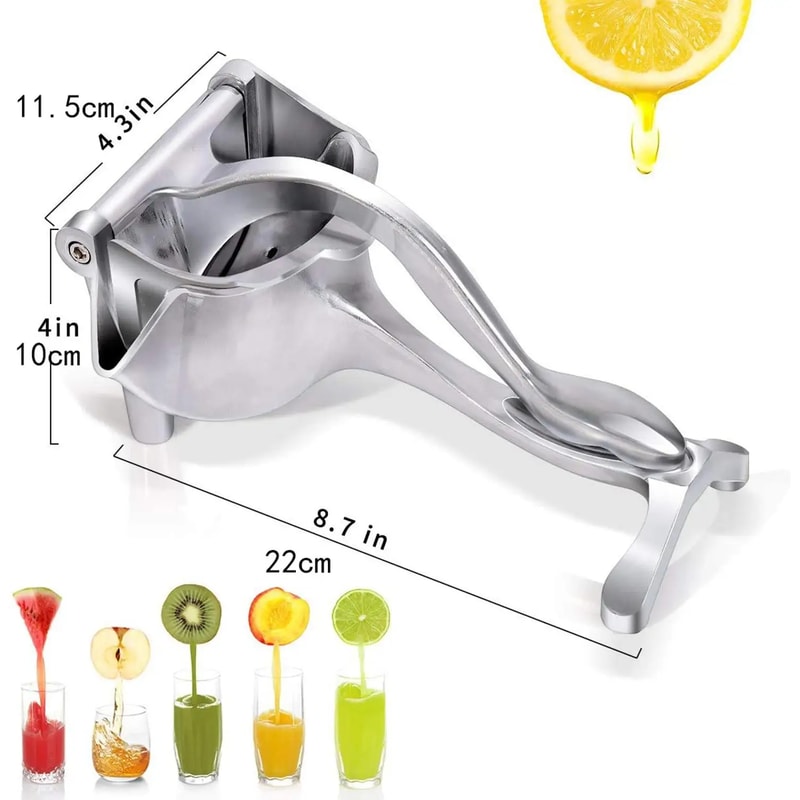 Manual Juice Squeezer Aluminum Alloy Hand Pressure Juicer for Pomegranate, Orange, Lemon, and Sugar Cane