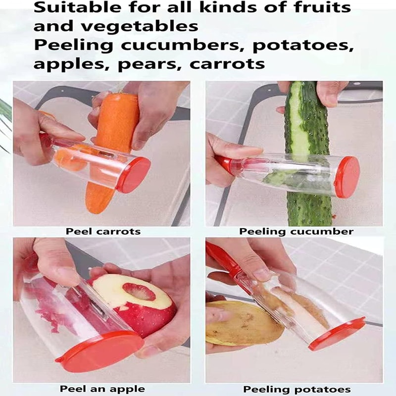 Stainless Steel Peeler With Container Efficient Fruit Vegetable Peeler With Convenient Storage 2