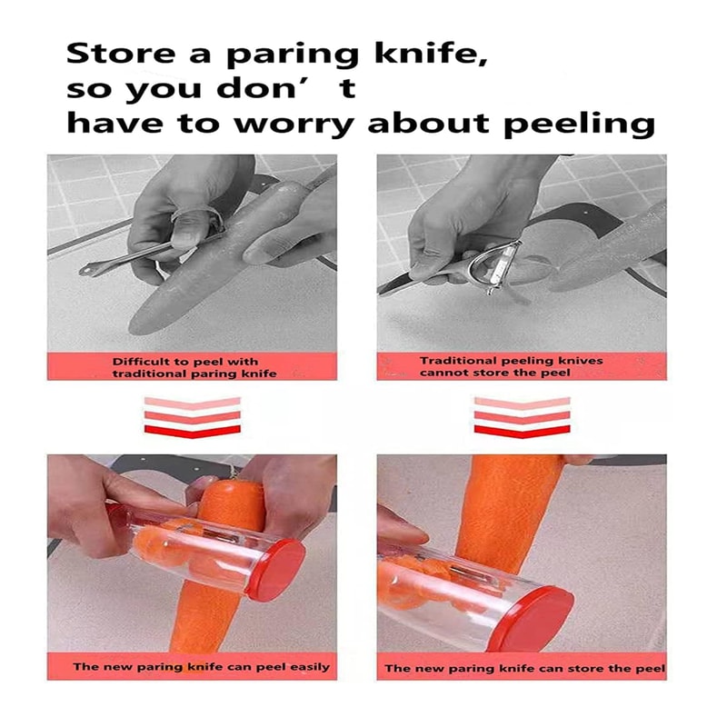 Stainless Steel Peeler With Container Efficient Fruit Vegetable Peeler With Convenient Storage 3