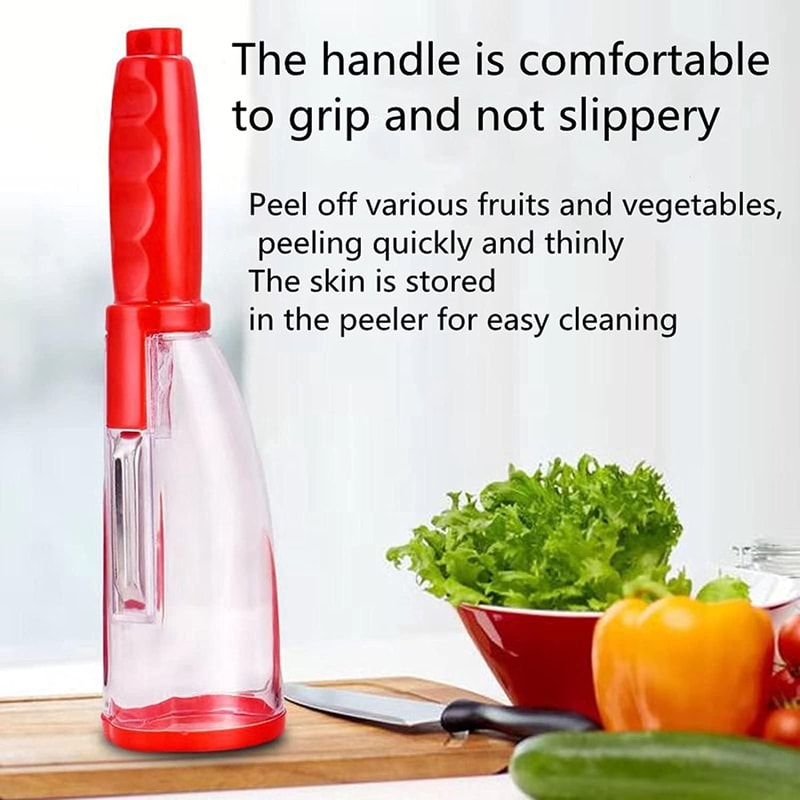 Stainless Steel Peeler With Container Efficient Fruit Vegetable Peeler With Convenient Storage 4
