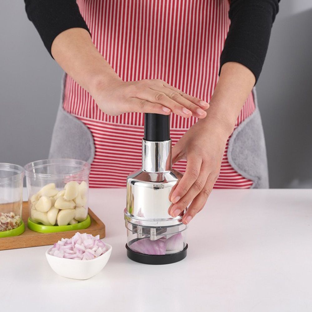 Manual Hand Press Vegetable Chopper for Garlic, Onion & More Easy-to-Use Food Processor