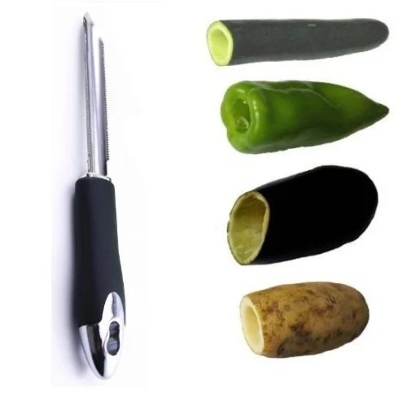 Stainless Steel Fruit Pepper Corer Serrated Edge Seeder For Easy Fruit Preparation 1
