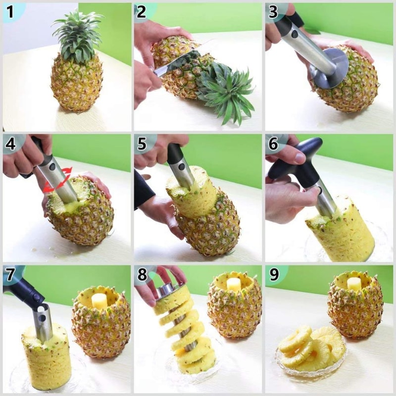 Premium Stainless Steel Pineapple Corer & Slicer Cutter Efficient Kitchen Gadget