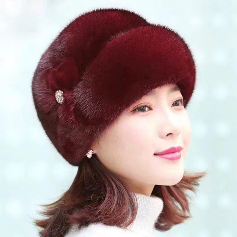 New Winter Warm Hat Imitation Mink Fur Earflap Fisherman Earwarmer Hat for Women