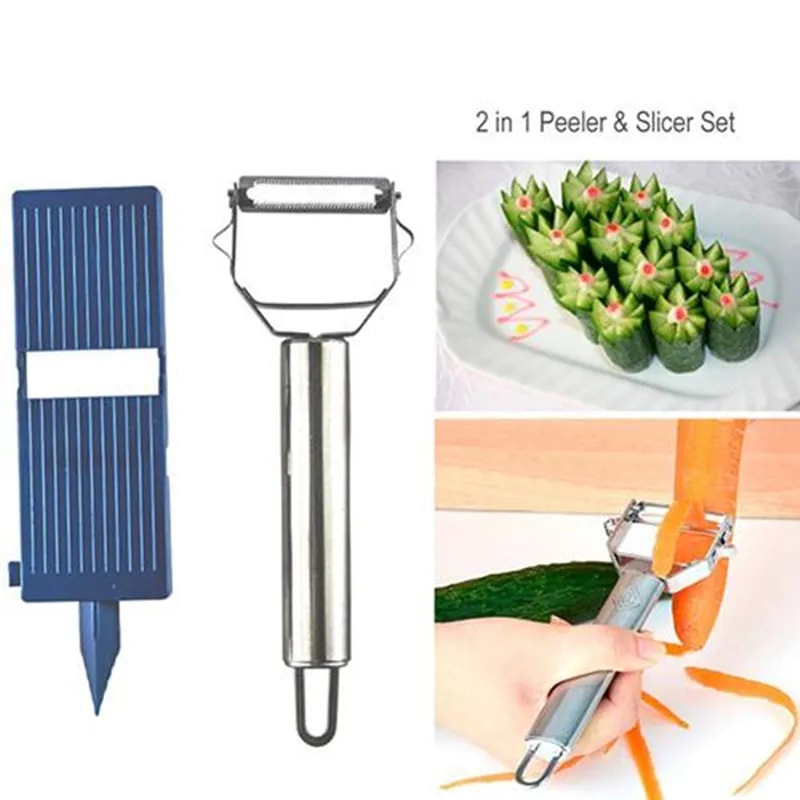 Peeler Slicer Set MultiFunction Kitchen Grater Potato Carrot Cutter Vegetable Shredder Tool 3