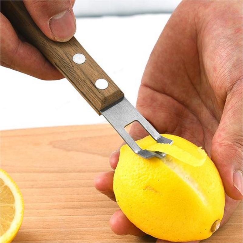 EcoFriendly Lemon Peeler CorrosionResistant Paring Knife With Wood Handle For Effortless Fruit Peel 0