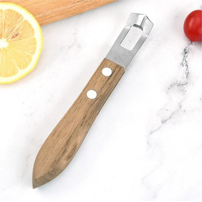 EcoFriendly Lemon Peeler CorrosionResistant Paring Knife With Wood Handle For Effortless Fruit Peel 1