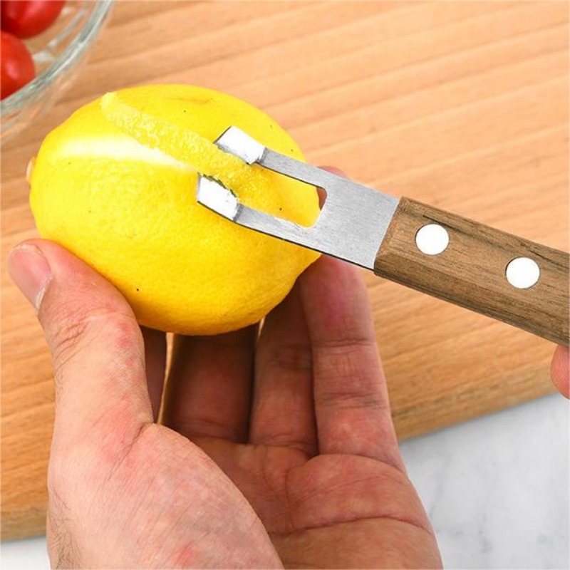 EcoFriendly Lemon Peeler CorrosionResistant Paring Knife With Wood Handle For Effortless Fruit Peel 2