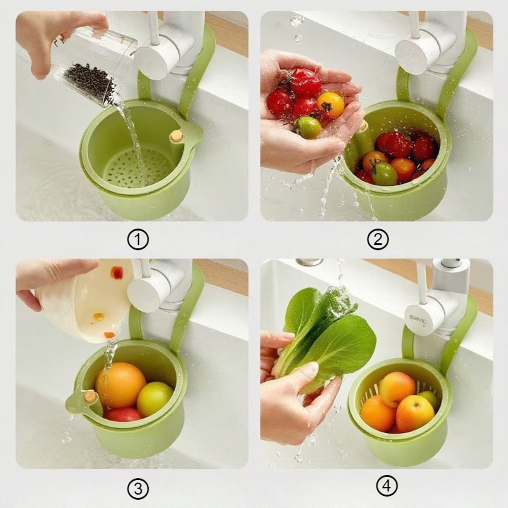 Hanging Sink Drain Basket For Fruit Cleaning Food Residue Filter 3