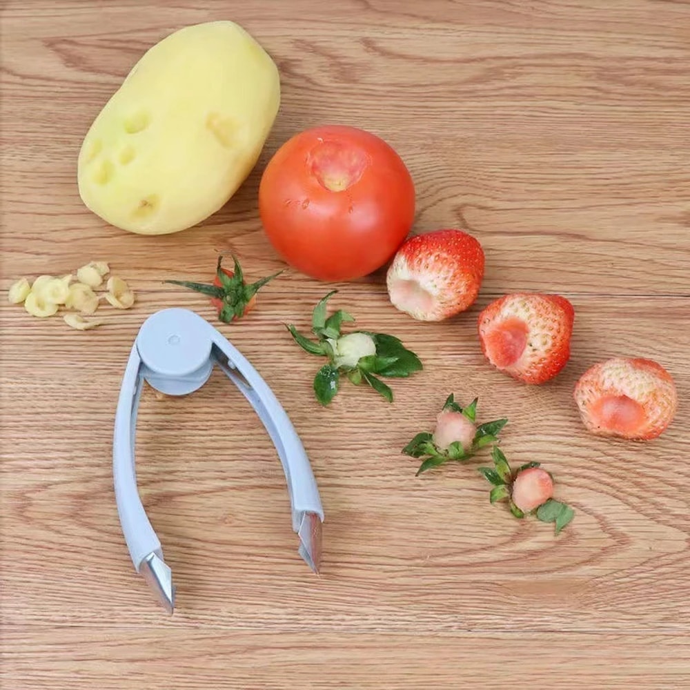 Stainless Steel Pineapple Eye Peeler & Strawberry Seed Remover Precision Kitchen Tool for Fruit Preparation