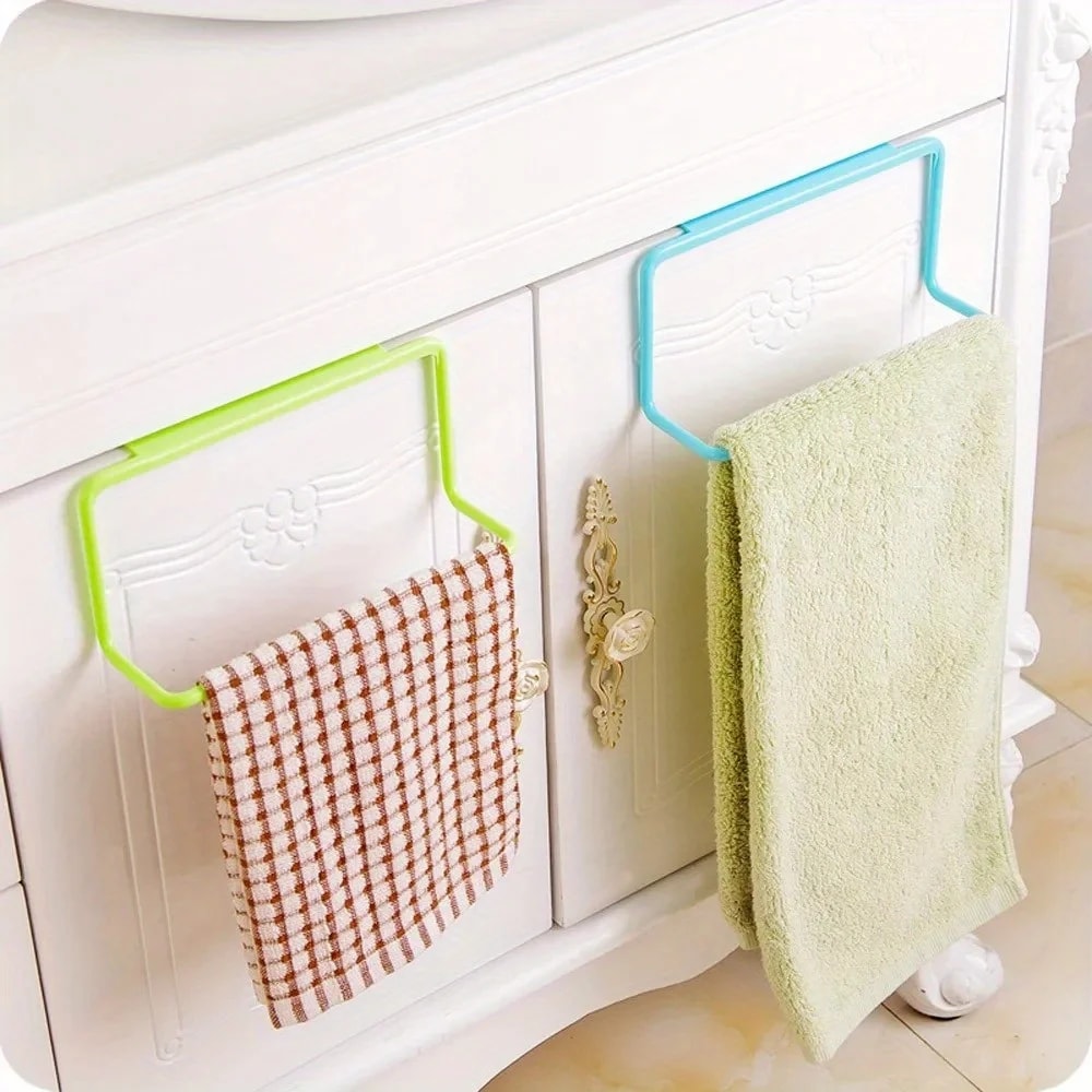Multifunctional Plastic Hanging Towel Rack Kitchen Organizer For Cabinets Doors 3