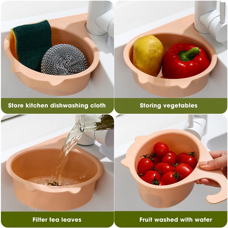 Cat Shape Faucet Filter Basket Multifunctional Kitchen Sink Organizer For Fruits Vegetables More 4