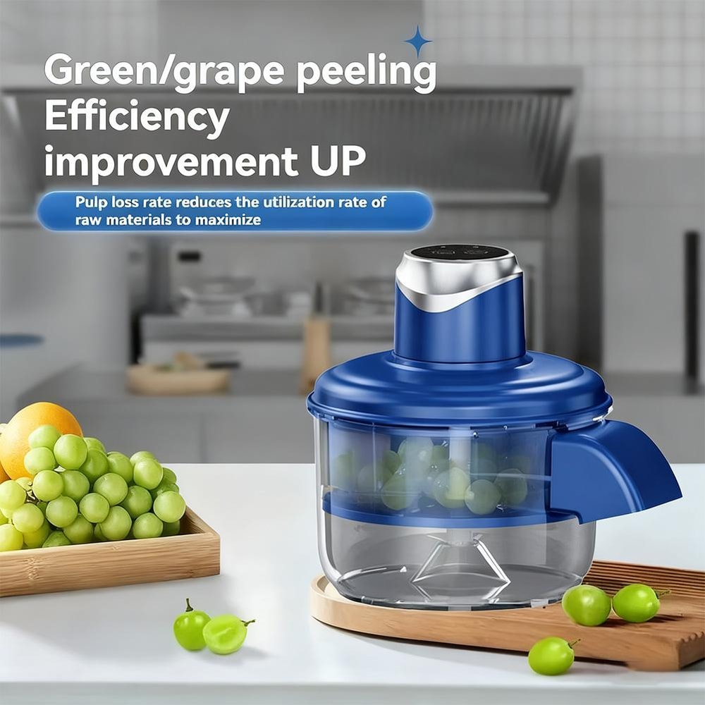 Automatic Fruit & Garlic Peeler Machine Electric Grape Peeler with Precision Stainless Steel Blade.