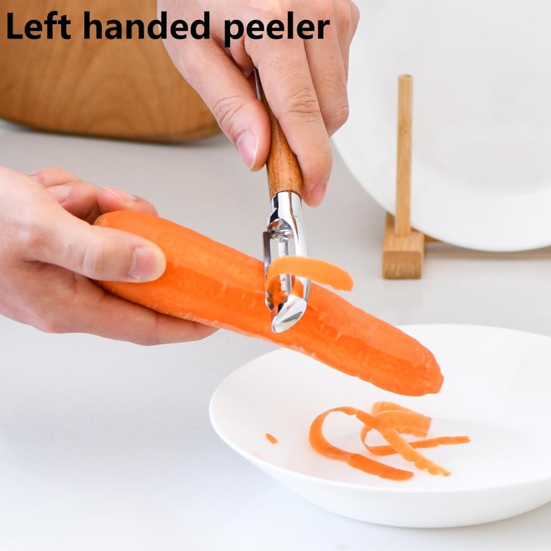 Premium Multi-functional Stainless Steel Peeler with Ultra Sharp Blade & Real Wood Handle Perfect for Fruits & Vegetable
