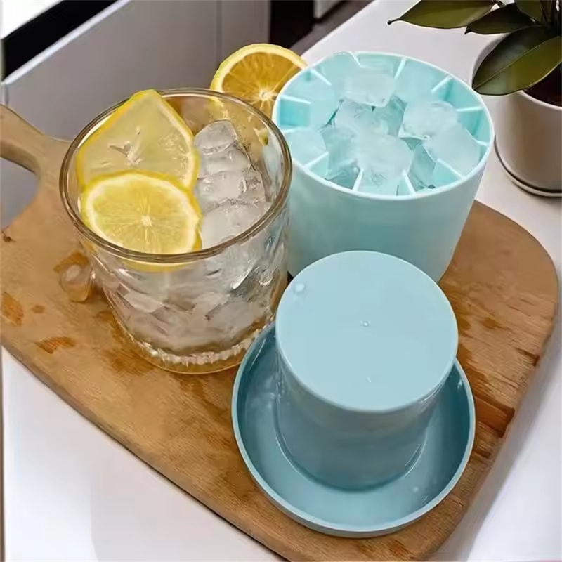 FoodGrade Silicone Ice Cube Mold With Lattice Design Quick Freezing Ice Storage Box For Home Use 2