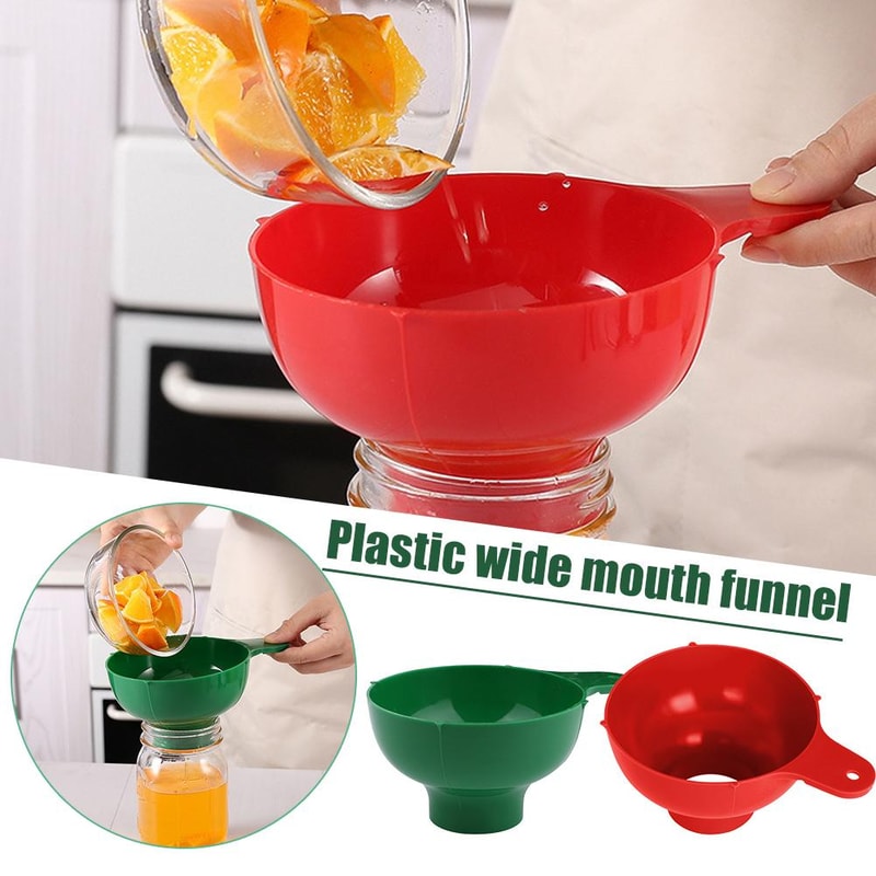 Plastic Wide Mouth Funnel For Jars Folding Funnel With Long Neck For Liquid Filling Household Kitch 2