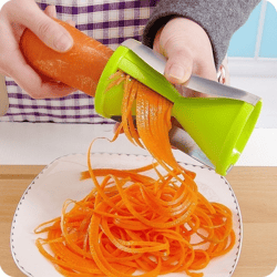 vegetable spiralizer bundle stainless steel fruit slicer & julienne peeler for perfect veggie strands and spiral cuts