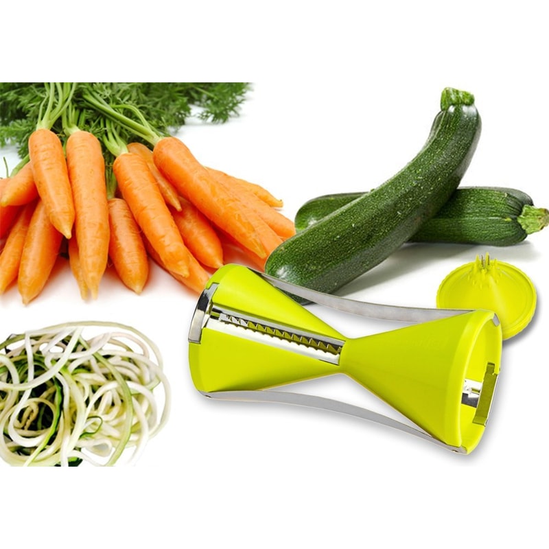 Vegetable Spiralizer Bundle Stainless Steel Fruit Slicer & Julienne Peeler for Perfect Veggie Strands and Spiral Cuts