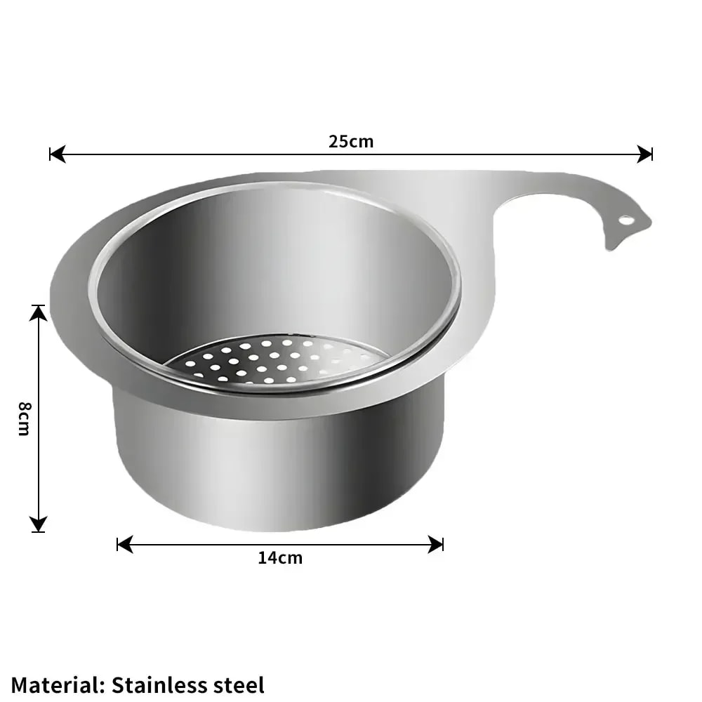 Stainless Steel Kitchen Sink Strainer Multifunctional Hanging Drainer Basket For Fruits Vegetables 5