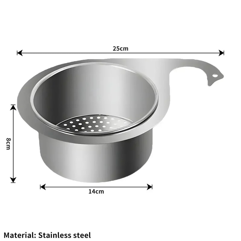 Stainless Steel Kitchen Sink Strainer Multifunctional Hanging Drainer Basket For Fruits Vegetables 5
