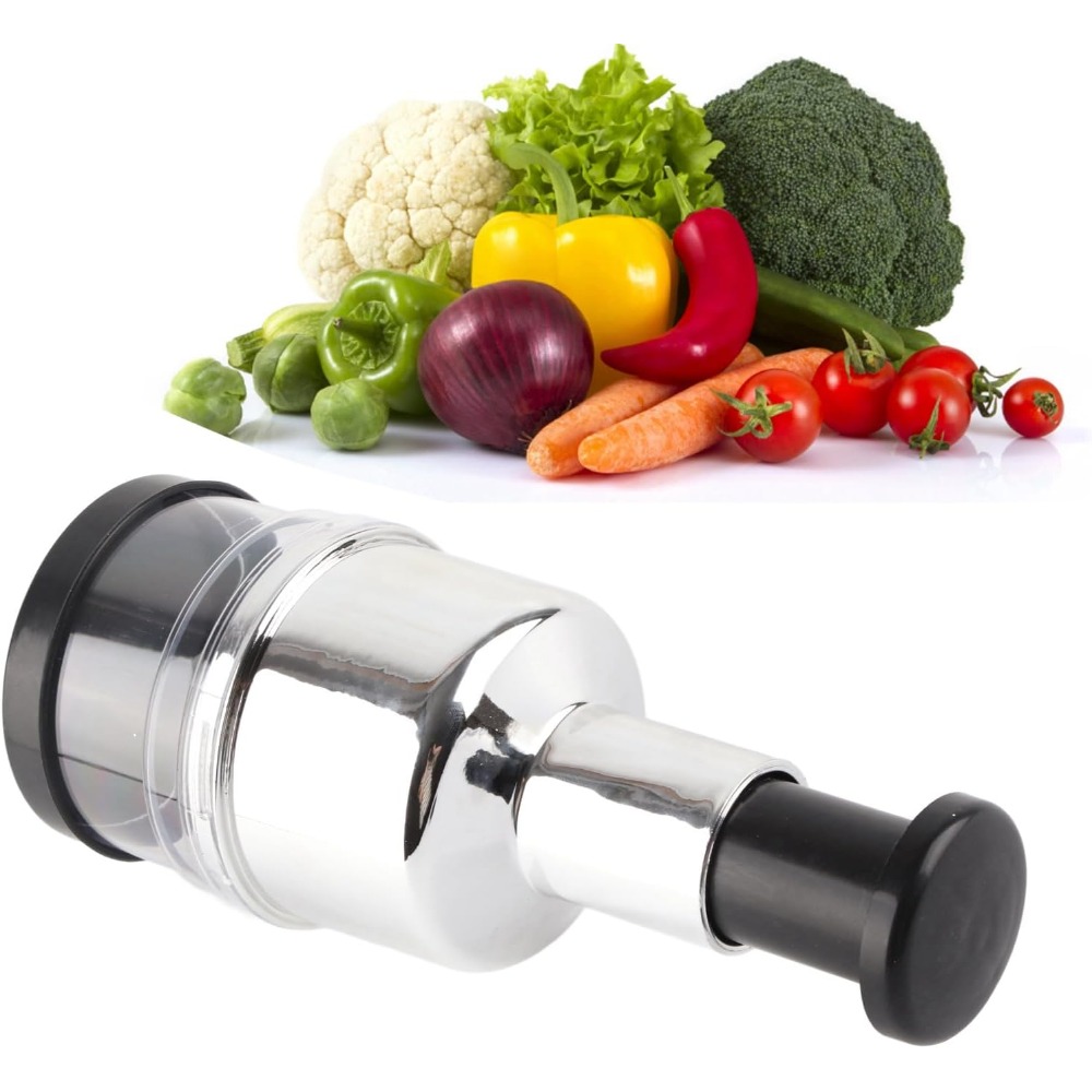 Stainless Steel Garlic Masher & Vegetable Cutter Manual Meat Grinder & Dicer