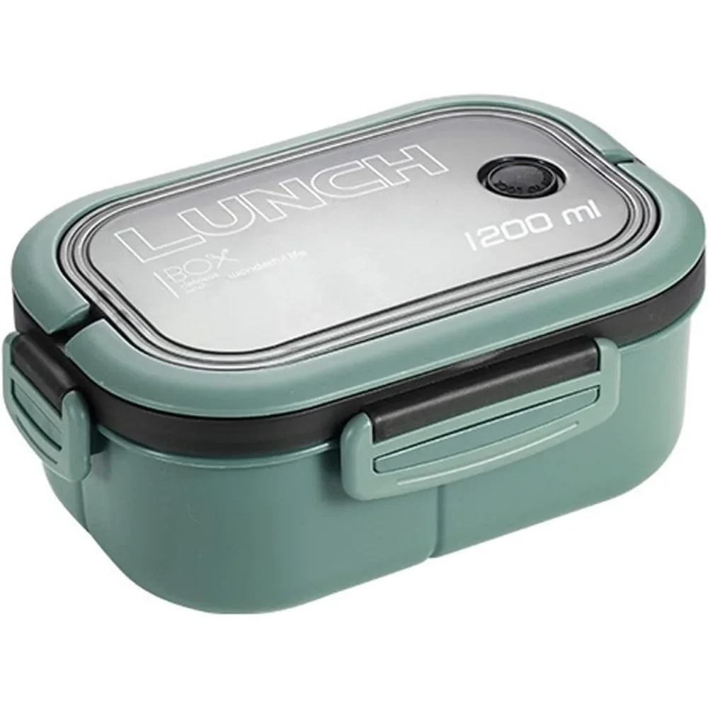 Leakproof Double Layer Lunch Box with Handle, Snack Box and Cutlery Set BPA Free, Microwave/Dishwasher Safe