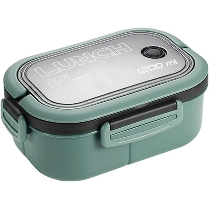 Leakproof Double Layer Lunch Box with Handle, Snack Box and Cutlery Set BPA Free, Microwave/Dishwasher Safe