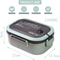 Leakproof Double Layer Lunch Box with Handle, Snack Box and Cutlery Set BPA Free, Microwave/Dishwasher Safe