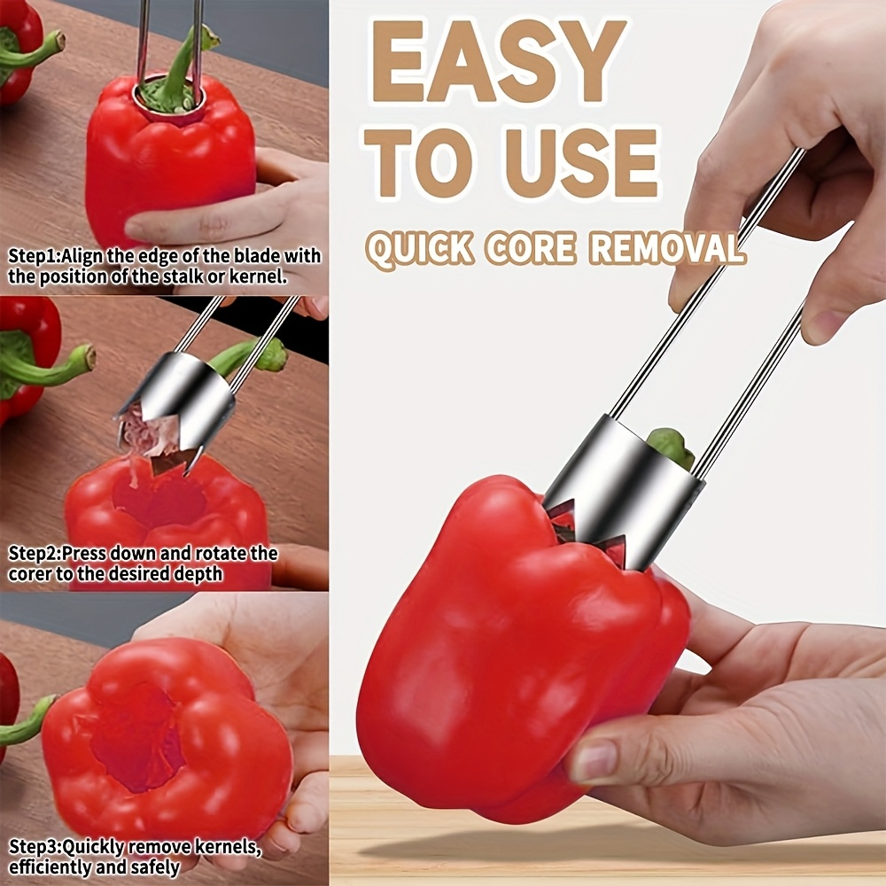Stainless Steel Fruit And Veggie Corer Effortless Core Removal For Apples Peppers Tomatoes 5