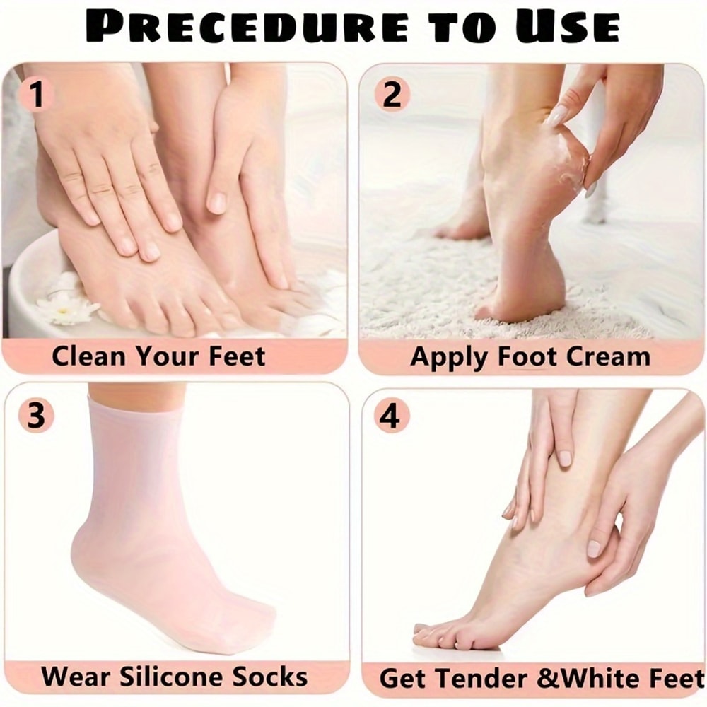 Moisturizing Foot Socks For Dry & Cracked Feet With Body Lotion Soothing Pedicure Care Kit