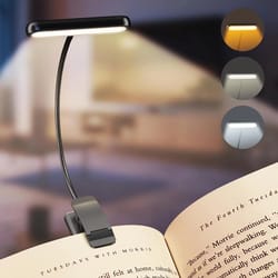 led book light eye-caring, usb rechargeable, flexible clip-on lamp for night reading