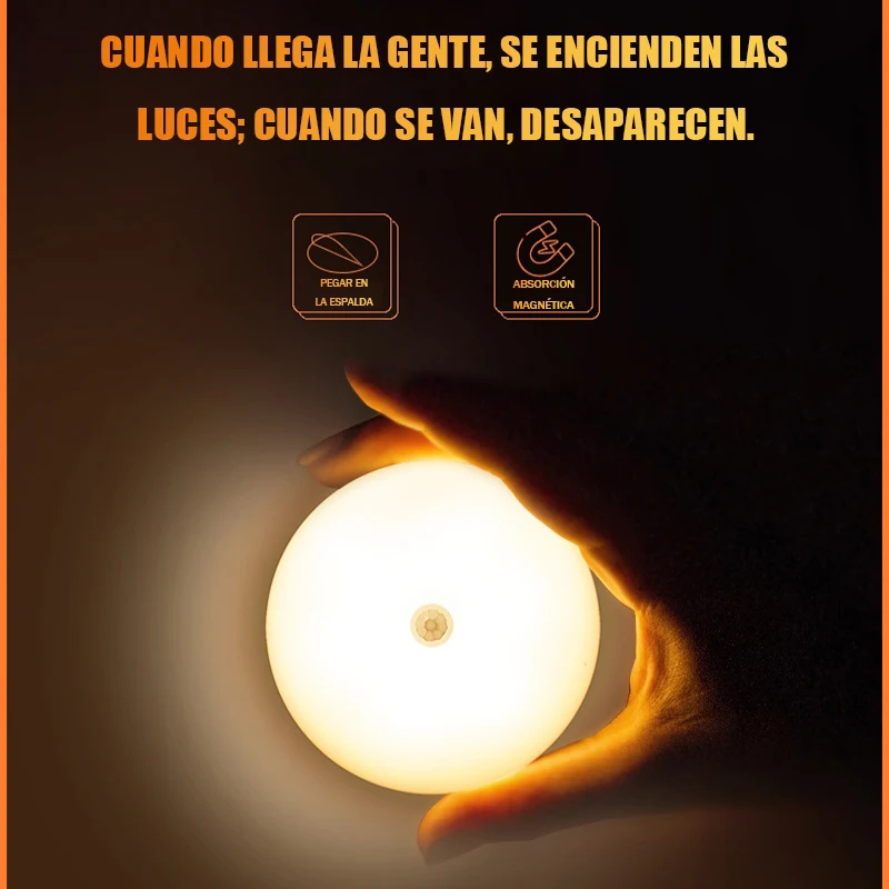 LED Smart Body Sensor Night Light USB Charging, Wireless, Magnetic Suction Cabinet Light for Home & Emergency Use