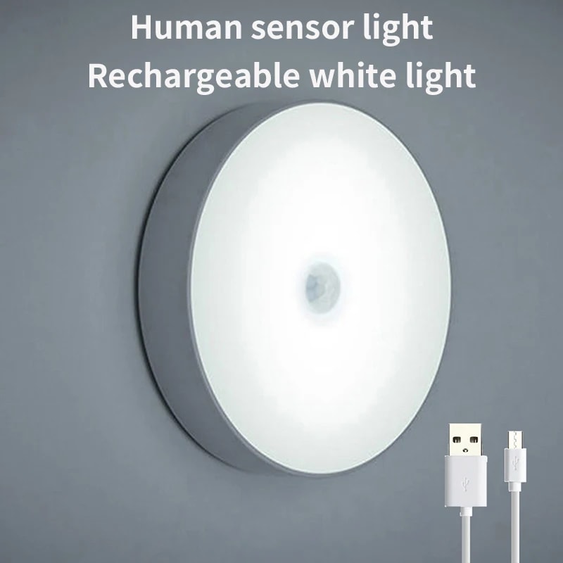 LED Smart Body Sensor Night Light USB Charging, Wireless, Magnetic Suction Cabinet Light for Home & Emergency Use