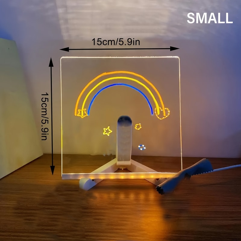 LED Light Up Acrylic Message Board Erasable USB Drawing Board For Kids Ideal Birthday Gift Or Bar A 4