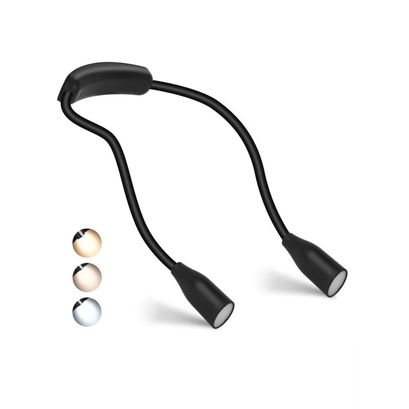 LED Neck Reading Lamp Flexible Book Light For Reading Study Nighttime Use 0
