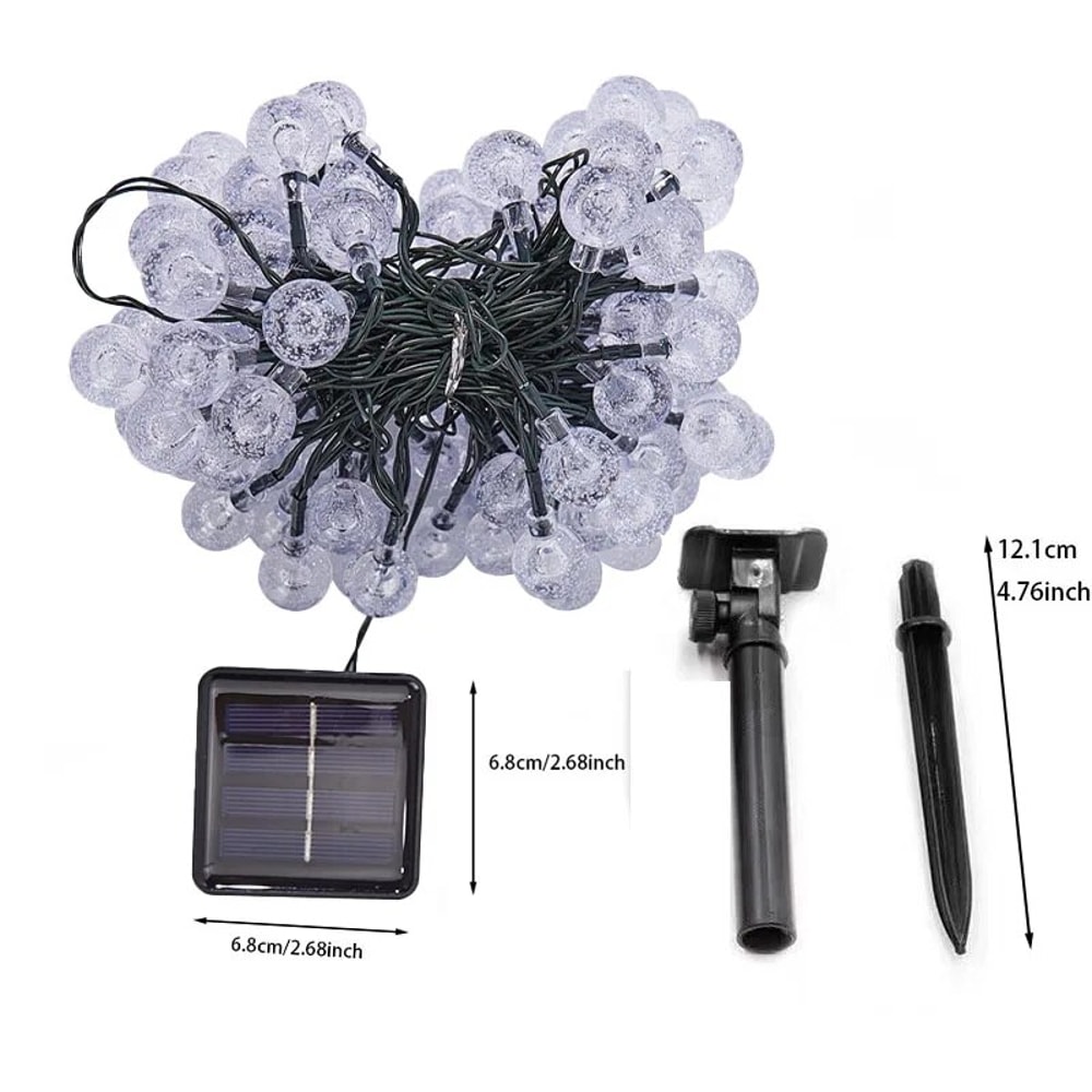 Solar Crystal Ball Fairy String Lights Waterproof Outdoor Garden Decoration 4