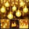 LED Crystal Ball Garland String Lights Battery-Operated Fairy Lights for Holiday and Home Decor.