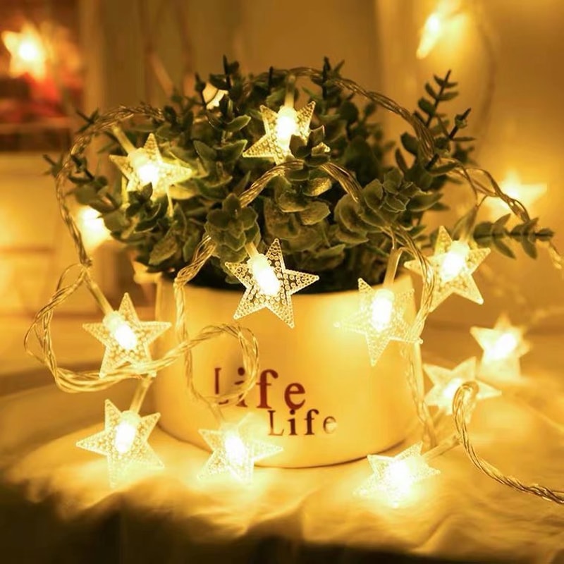 LED Crystal Ball Garland String Lights Battery-Operated Fairy Lights for Holiday and Home Decor.