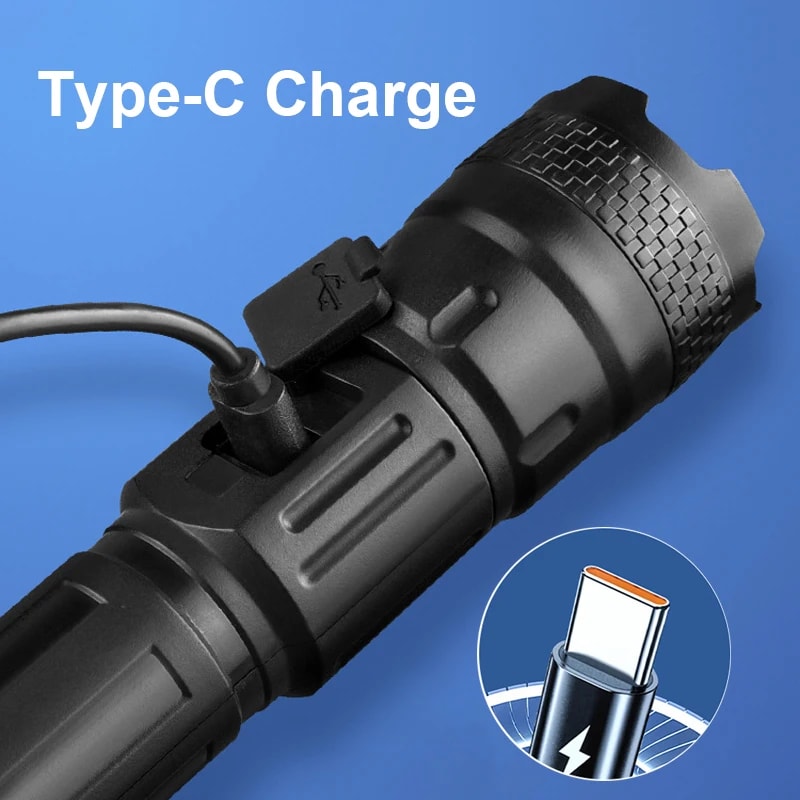 HighPower LED Flashlight USB Rechargeable Torch For Emergency Camping 4