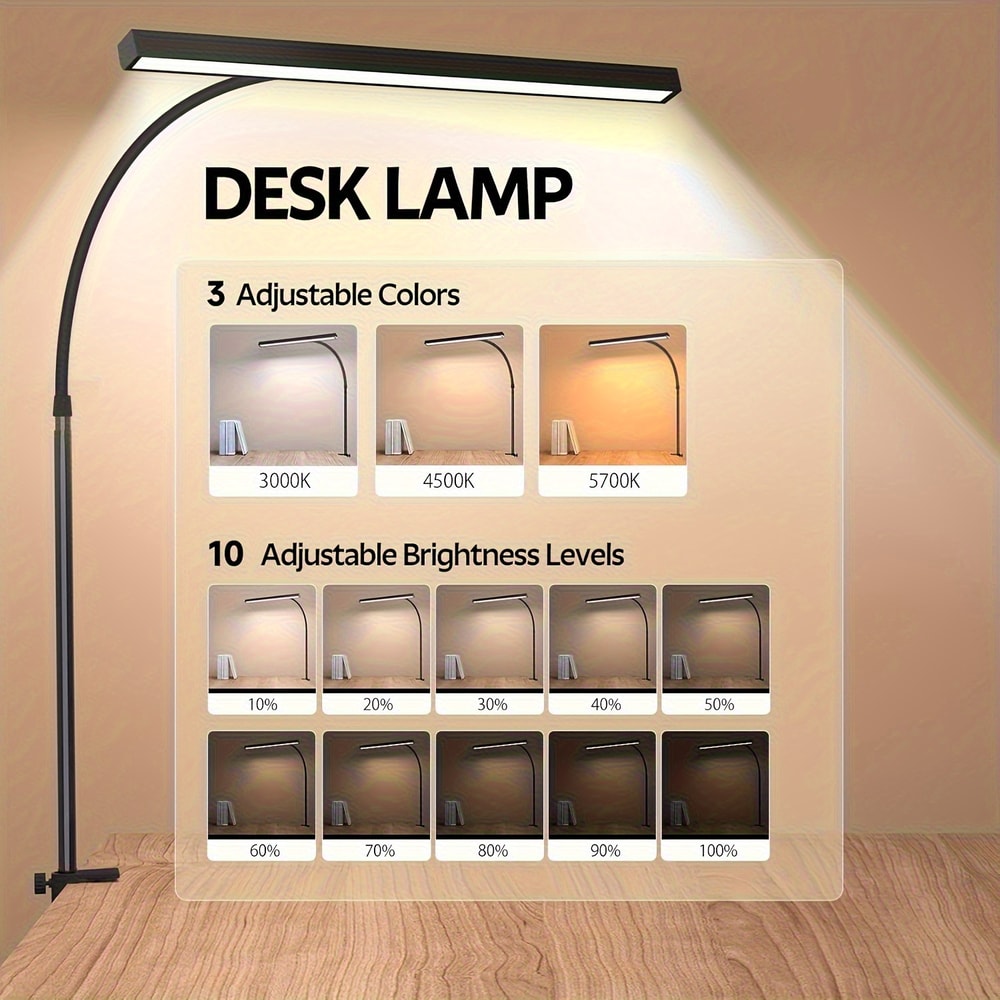 USB Clip On Night Reading Light With Colors And Levels Adjustable No Remote Control 4